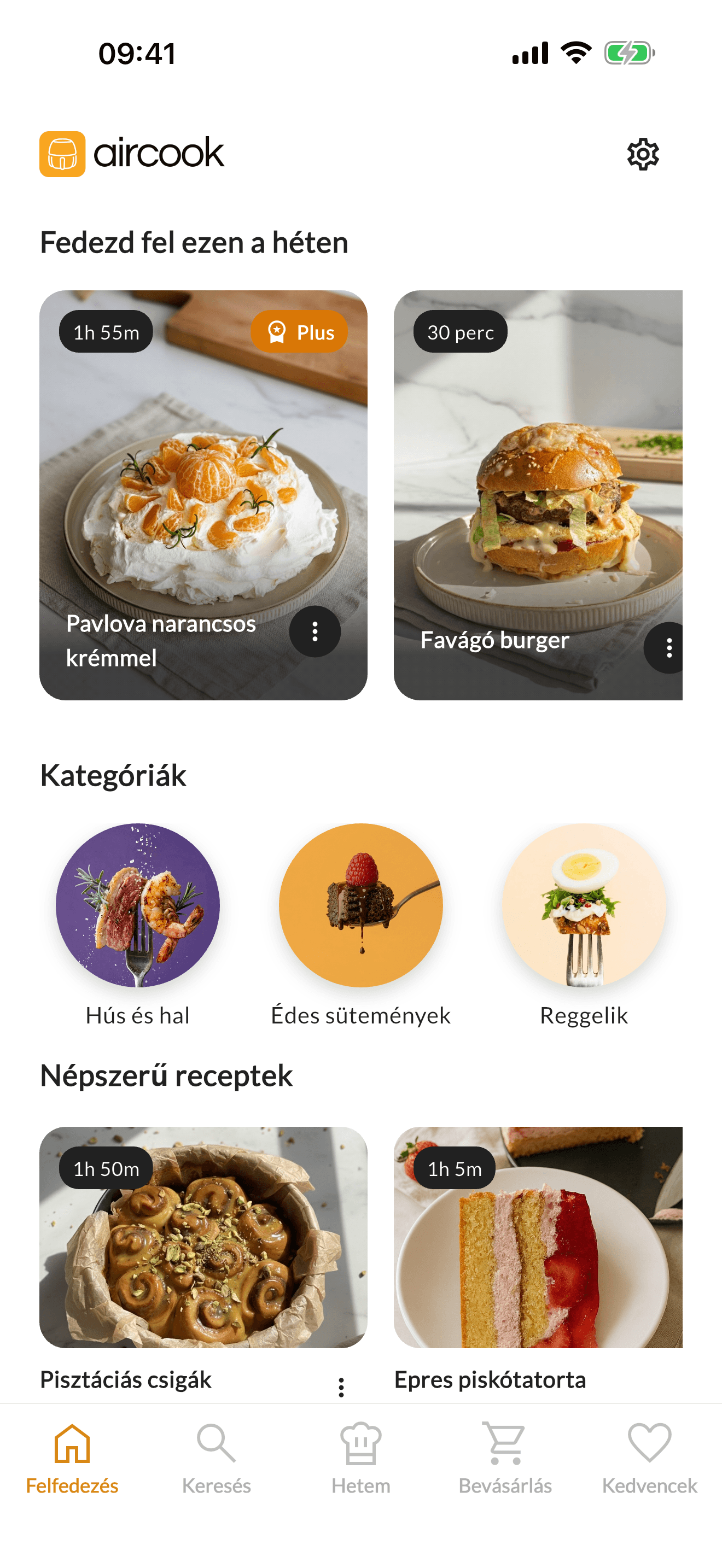 AirCook — forrólevegős sütő receptek alkalmazás iPhone-on